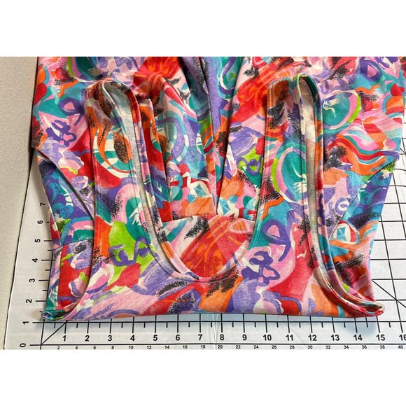 Eber San Francisco Vintage 80s Women Romper Bright Multicolor Punky Brewster Kid - Picture 6 of 12